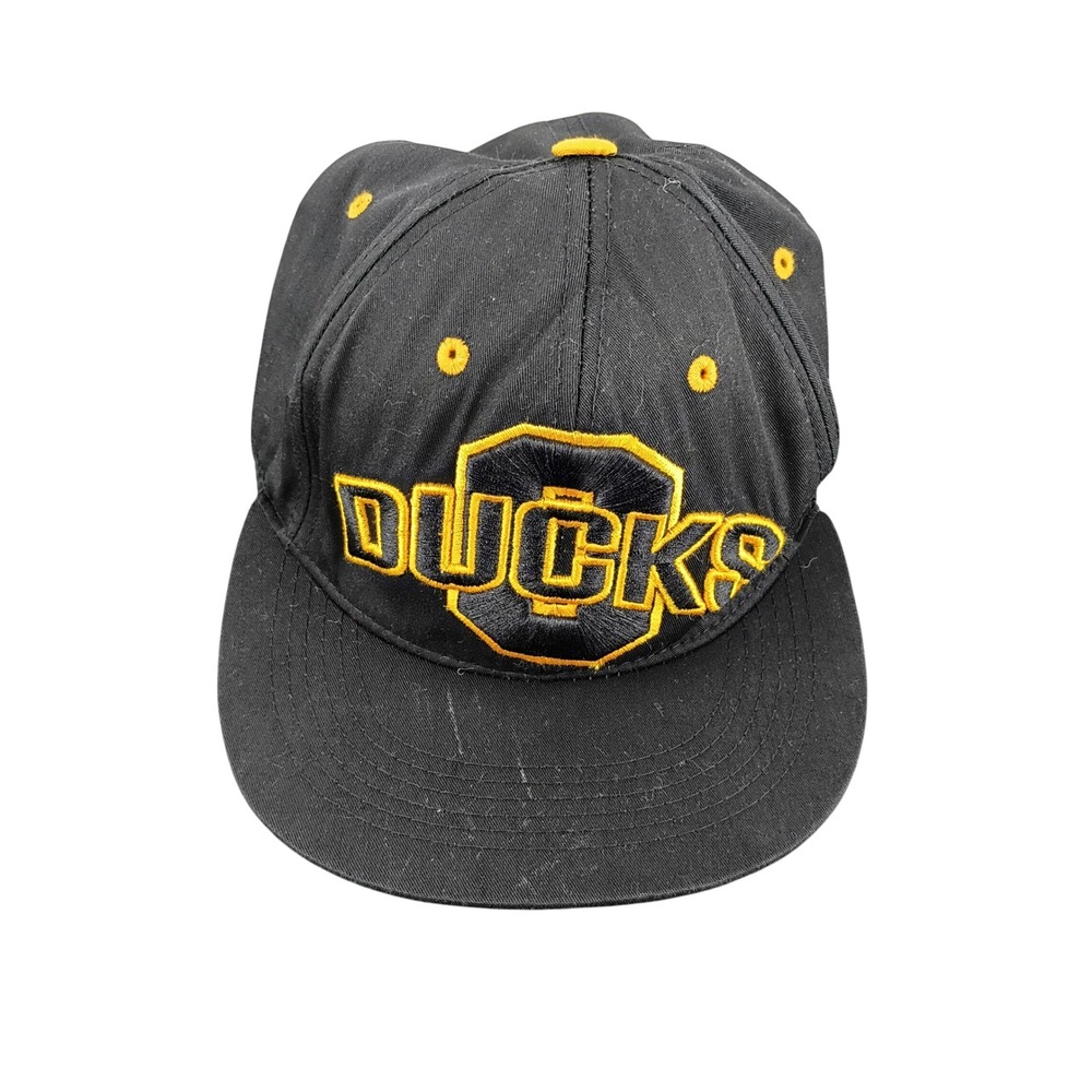 Oregon Ducks Snapback Hat Mens Black Yellow Vintage 90's Style Cap OSFM Eclipse